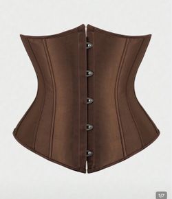 Brown Satin Waist Cincher Corset