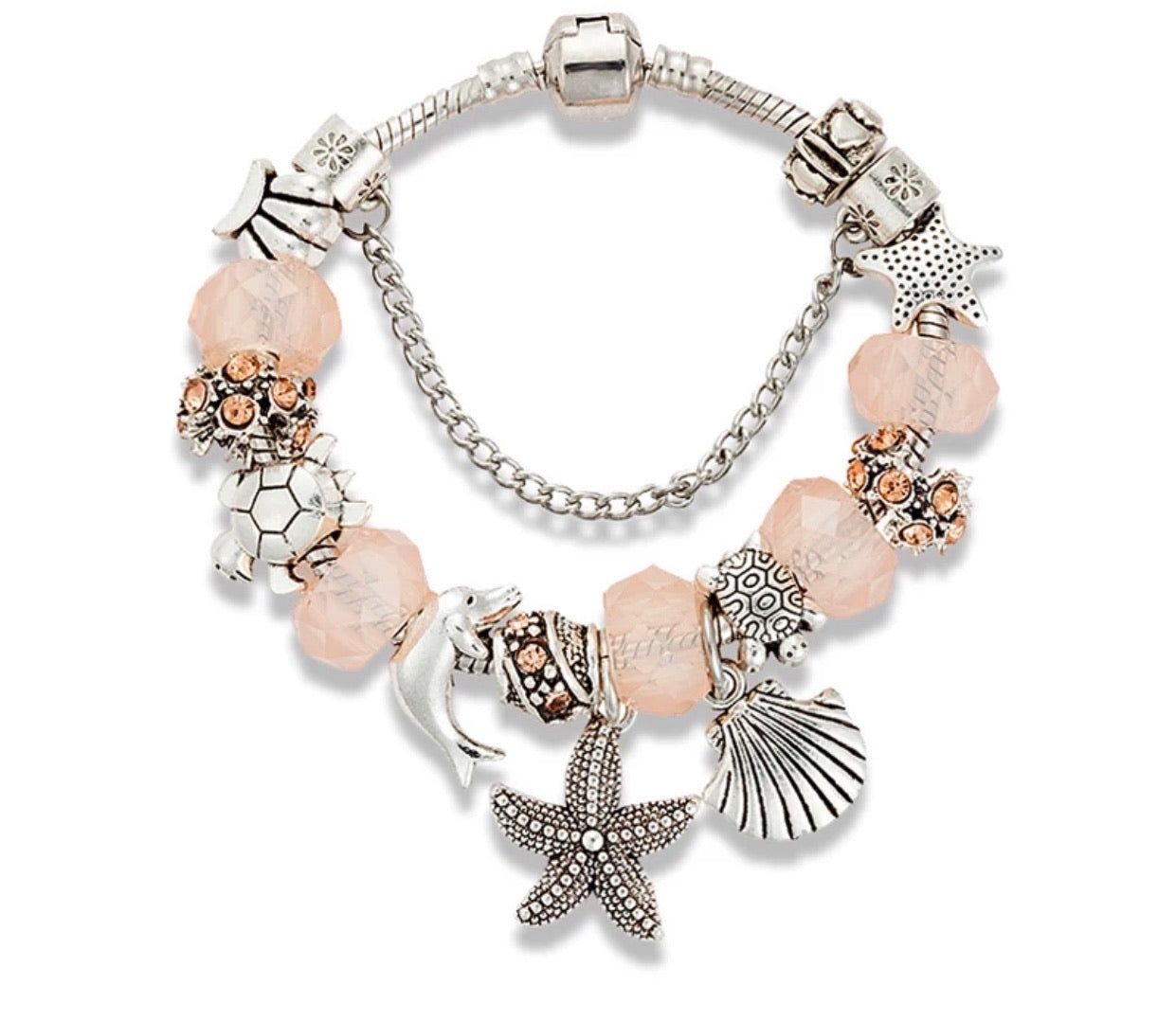 Peach Nautical Charm Bracelet 