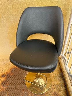 Black Faux Leather Swivel Bar Stool