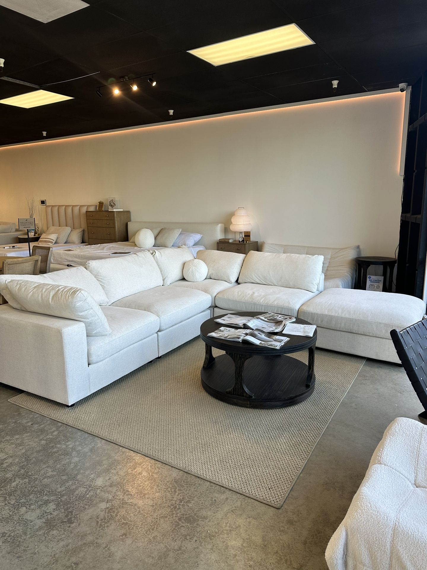 Modular Cloud Sectional Sofa Chaise Set With Ottoman- FREE Delivery