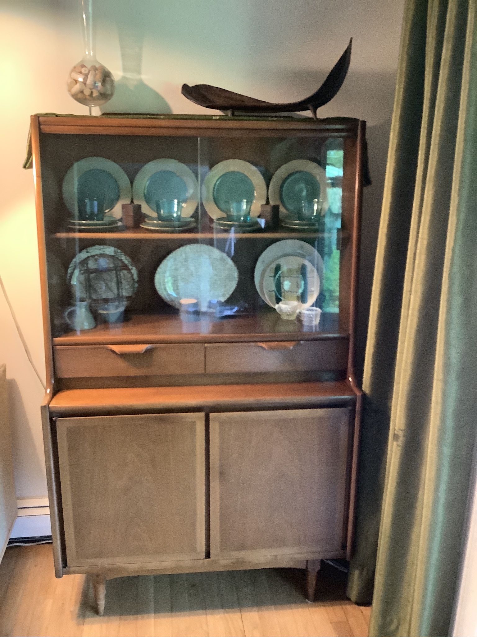 Beautiful Petite MCM China Cabinet/Hutch