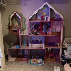 Big Doll House With Lol Dolls And Accessories And Mini Toy Shop