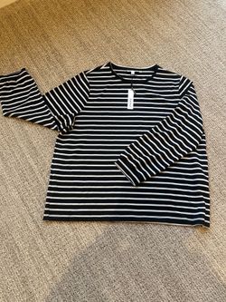 Chico’s Zenergy Soft Scuba Stripe Long Sleeve Top Black XXL NWT