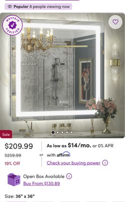 Wayfair Basics® UL Certified Front & Back LED Anti-Fog Tempered Glass Bathroom/Vanity Mirror