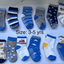 New 12pairs Nonslip Socks- 3-5 Yrs- Giraffe 
