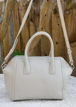 Furla Cream white leather satchel handbag