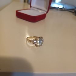 5ct Diamond Solid 14Kt Gold Engagement Ring Size 5.5