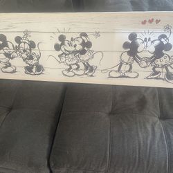 Mickey  And Minnie Picture canvas  12 Height X 36 Wide 