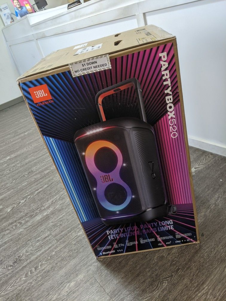 Jbl PartyBox 520 Bluetooth Speaker New - Pay $1 today and pay the rest later -