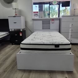 FULL STORAGE BED FRAME, BED WITH DRAWERS - [NEW]