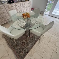 Glass Dining Room Table 4 Seat