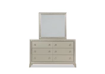 Silver 6 Drawer Dresser & Mirror