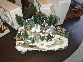 Fiber optic snow scene Village piece