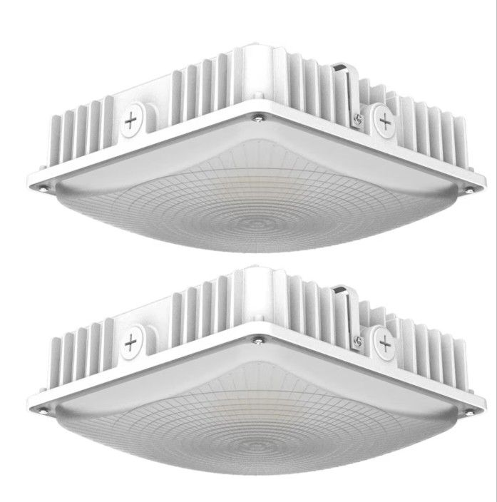 2 Pack LED Canopy Light Fixture,HID/HPS Replacement, 9.5" x 9.5", LED Shop Light, 5700K, AC100-277V, IP65 Waterproof,Canopy Light Outdoor for Gas Stat