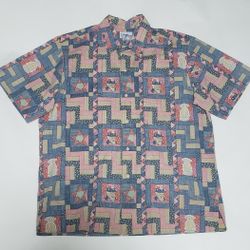 VINTAGE  2000 REYN SPOONER HAWAIIAN SHIRT  JULY 4TH CELEBRATING MENS SIZE L. RARE 