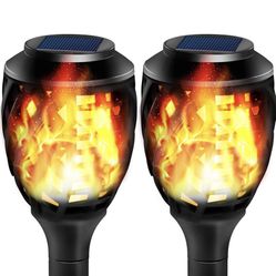 Grand patio Outdoor Solar Lights, Water-Resistant Flickering Flames Torch Light, Landscape Decoration Lighting, Pack of 2