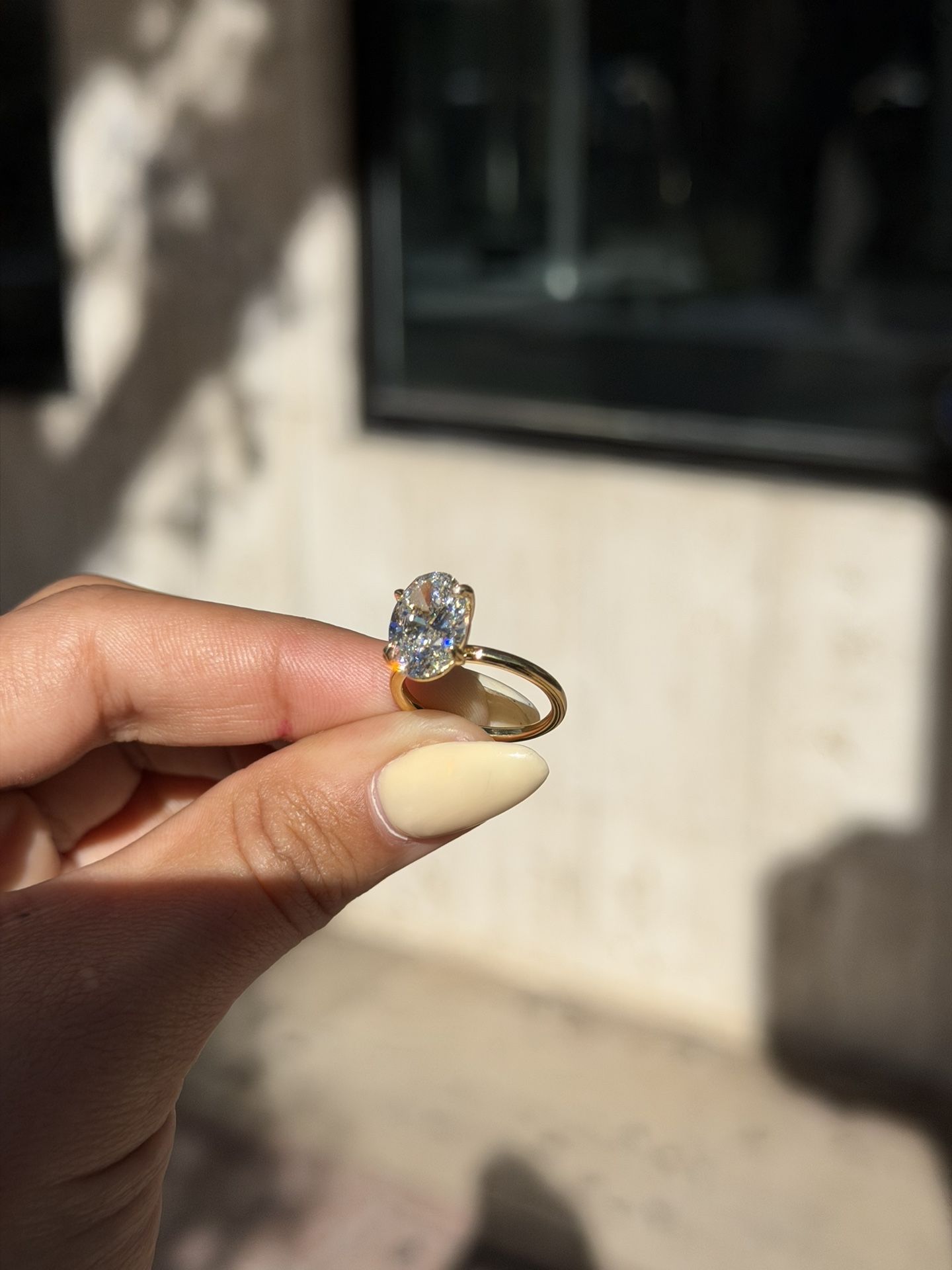 Oval solitaire diamond engagement ring Rings