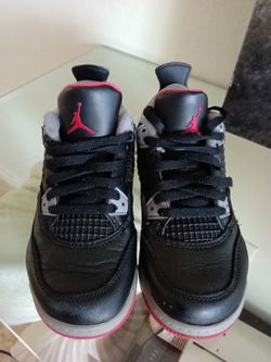 Air Jordan 4 Bred Black Red Sneakers 12C