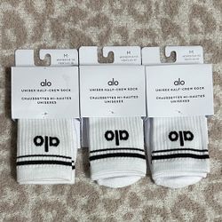 Alo White Half-Crew Throwback Socks $18 EACH **READ DESCRIPTION**
