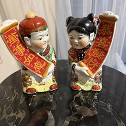 Chinese vintage Porcelain  Boy & Girl