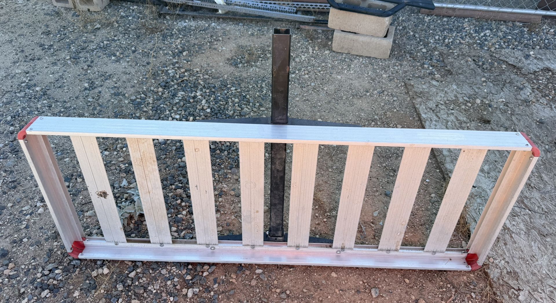 Aluminum hitch carrier.