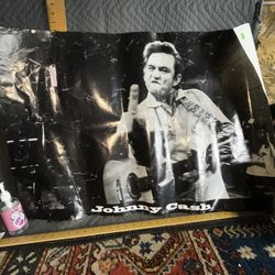 Johnny Cash Flipping The Bird Poster 