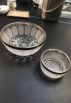 Crystal and silver serving bowls