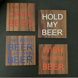Wooden coasters (2 sets of 4)
