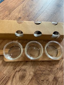 Charcuterie serving set with glass bowls