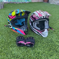 Fox V1 Pilot & Bilt Redemption Small With Medium Size Fox Gloves 