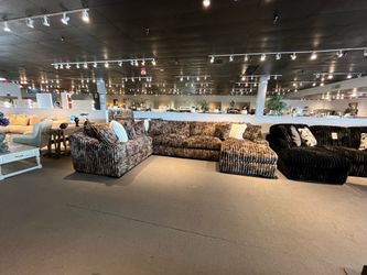 Brown Corduroy 4PC Chaise Sectional Couch