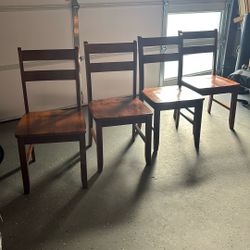 Set of 4 Wooden Dining Chairs