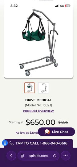 Hydraulic lift for adults