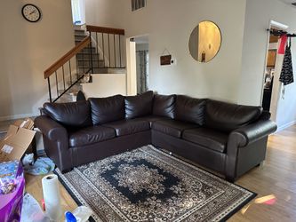 Dark Brown Leather Couch