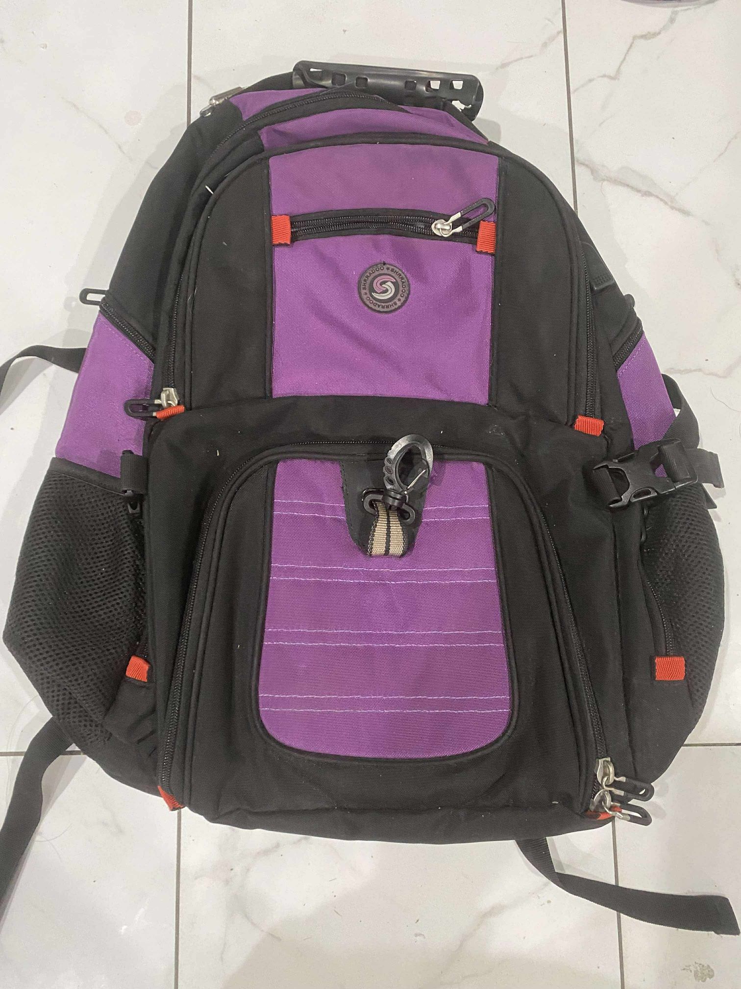 SHRRADOO Travel Laptop Backpack with Multiple Pockets Black/Purple