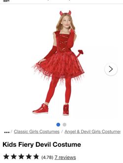 Girls Devil Costume Spirit Halloween Size M