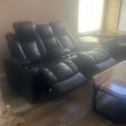 Brand New Leather Sofa Black