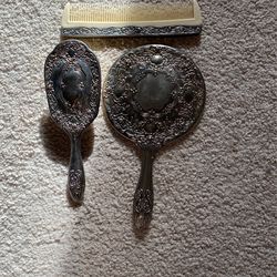 Vintage Silver Comb &mirror Set