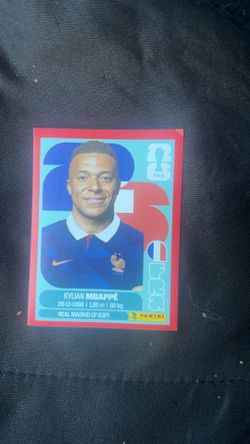 Panini soccer sticker Kylian mbappe red frame