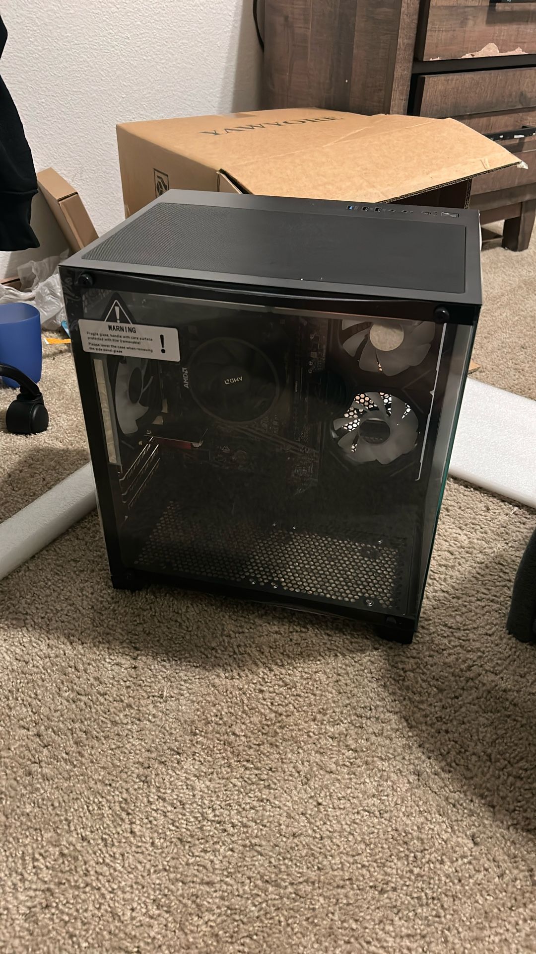 Gaming PC Desktop Computer AMD Ryzen 5 5600GT, 16GB DDR4 3200MHz, 1TB M.2 NVMe PCle4.0 Gen4,550W 80PLUS PSU, WiFi,Game Design Office Console, Sea View