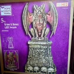 Large 5 FOOT TALL LED Gargoyle Tombstone - Built Sturdy And Solid - HUGE BOX - NEW IN BOX