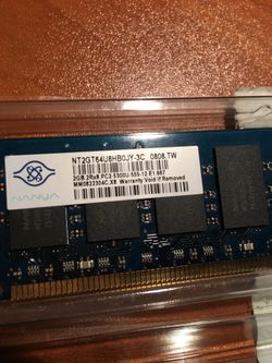 NANYA NT2GT64U8HBOJY-3C 2GB DDR Non ECC PC2-5300 667Mhz Memory