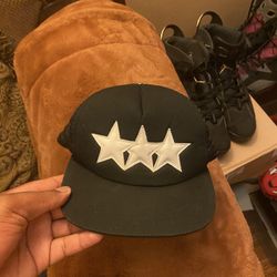 Chrome Hearts Leather Star Trucker Hat Black/White for Sale in The