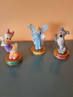 Vintage Disney's caracter figurines special edition. Daisy dog, Fairy Blue, Tramp dog