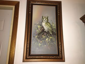 Owl oil painting by Harrington