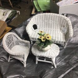 Beautiful  Small Dolls Rattan Set