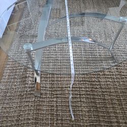 Beautiful Round Silver Modern Glass Coffee Table