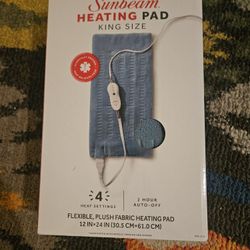Sunbeam King Size Heating Pad – 4 Heat Settings – NEW