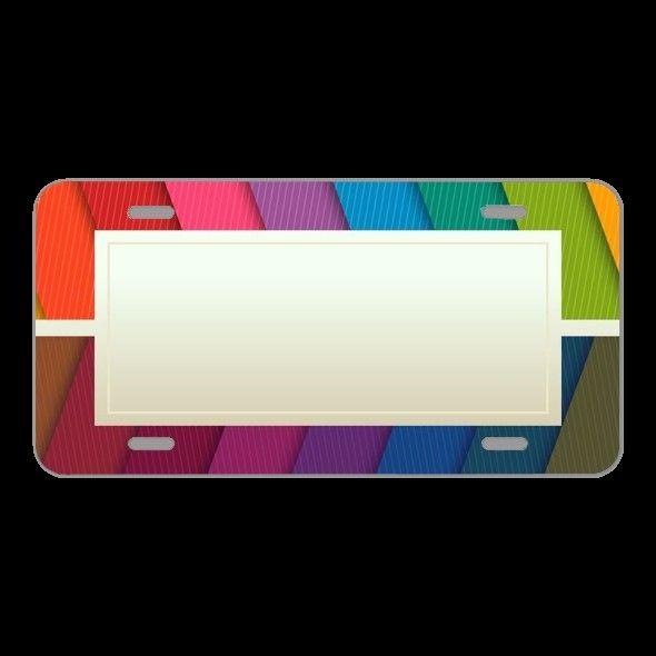 License Plate Novelty Car Front Abstract Card Colorful Strips