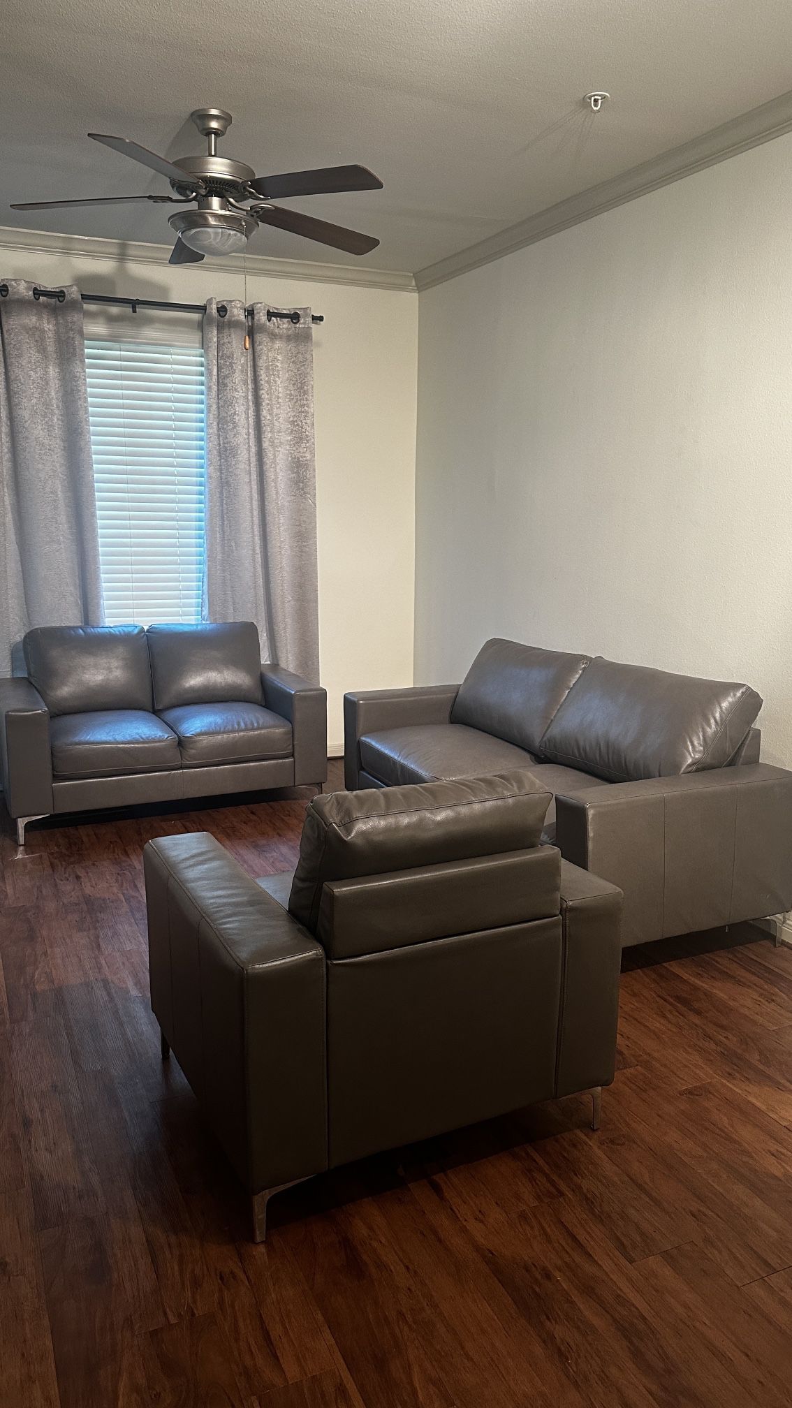 Gray leather Couch Set